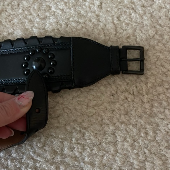 Alaia black leather belt